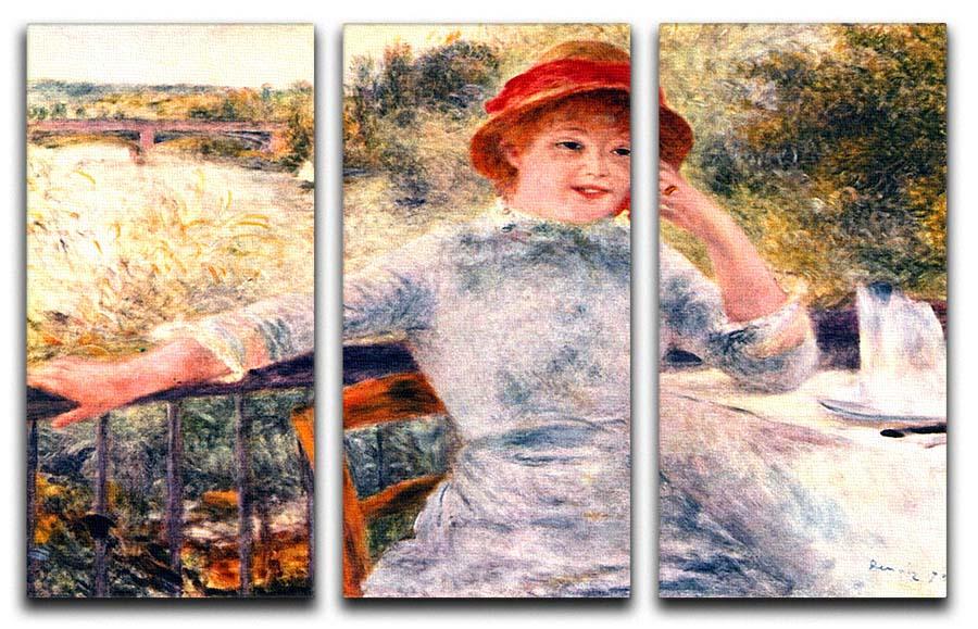 Three-panel canvas print of Renoir's Portrait of Alphonsine Fournaise, showcasing vibrant colors and intricate details.