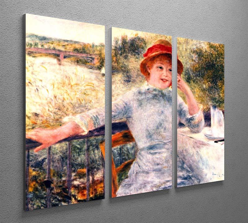 Three-panel canvas print of Renoir's Portrait of Alphonsine Fournaise, showcasing vibrant colors and intricate details.