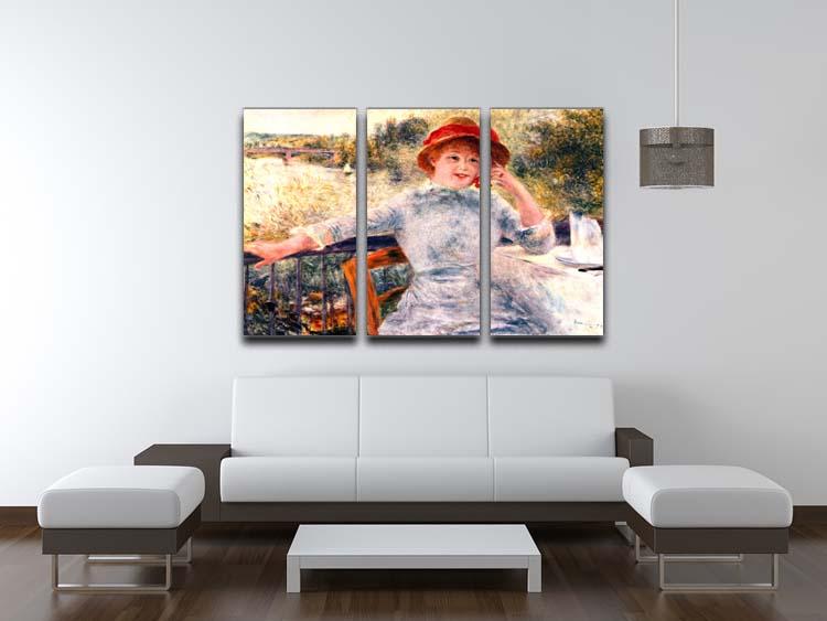Three-panel canvas print of Renoir's Portrait of Alphonsine Fournaise, showcasing vibrant colors and intricate details.