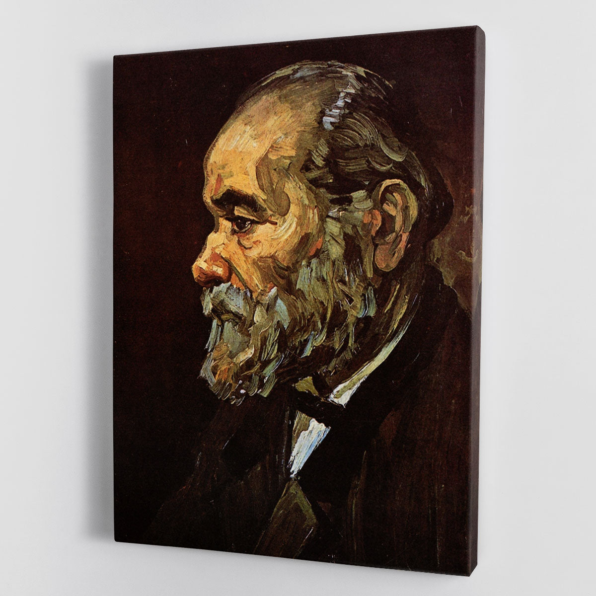 Canvas print of Van Gogh's Portrait of an Old Man with Beard, showcasing rich colors and detailed brushwork.