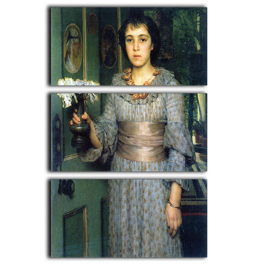 A stunning 3-panel canvas print featuring the Portrait of Anna Alma Tadema by Alma Tadema, showcasing intricate details and vibrant colors.
