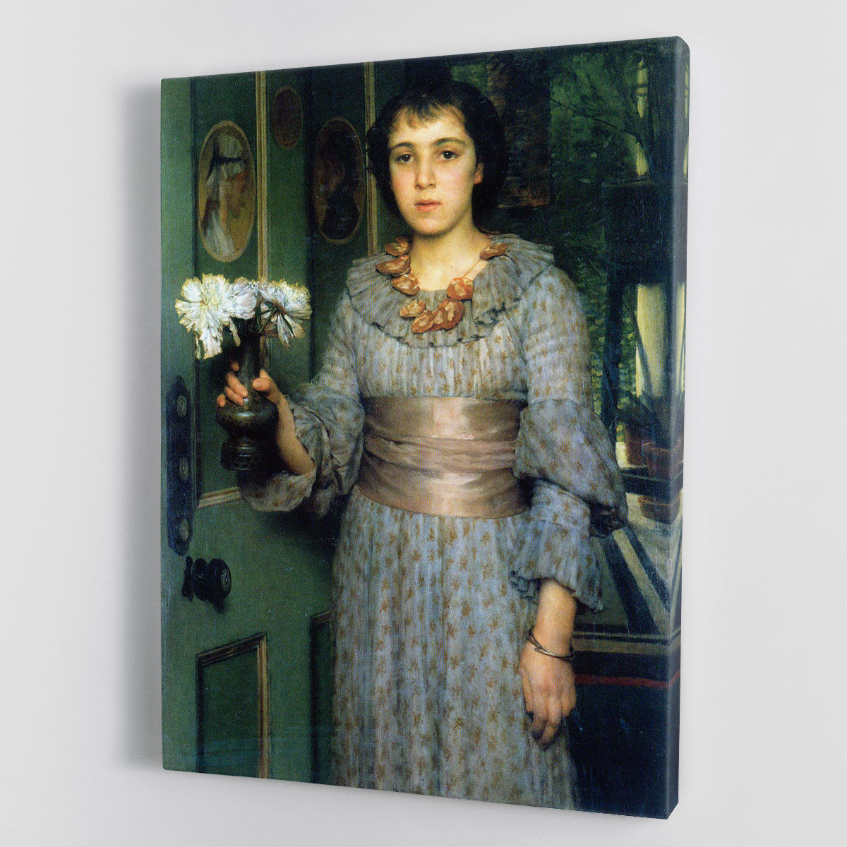 Canvas print of the Portrait of Anna Alma Tadema by Alma Tadema, showcasing intricate details and vibrant colors.