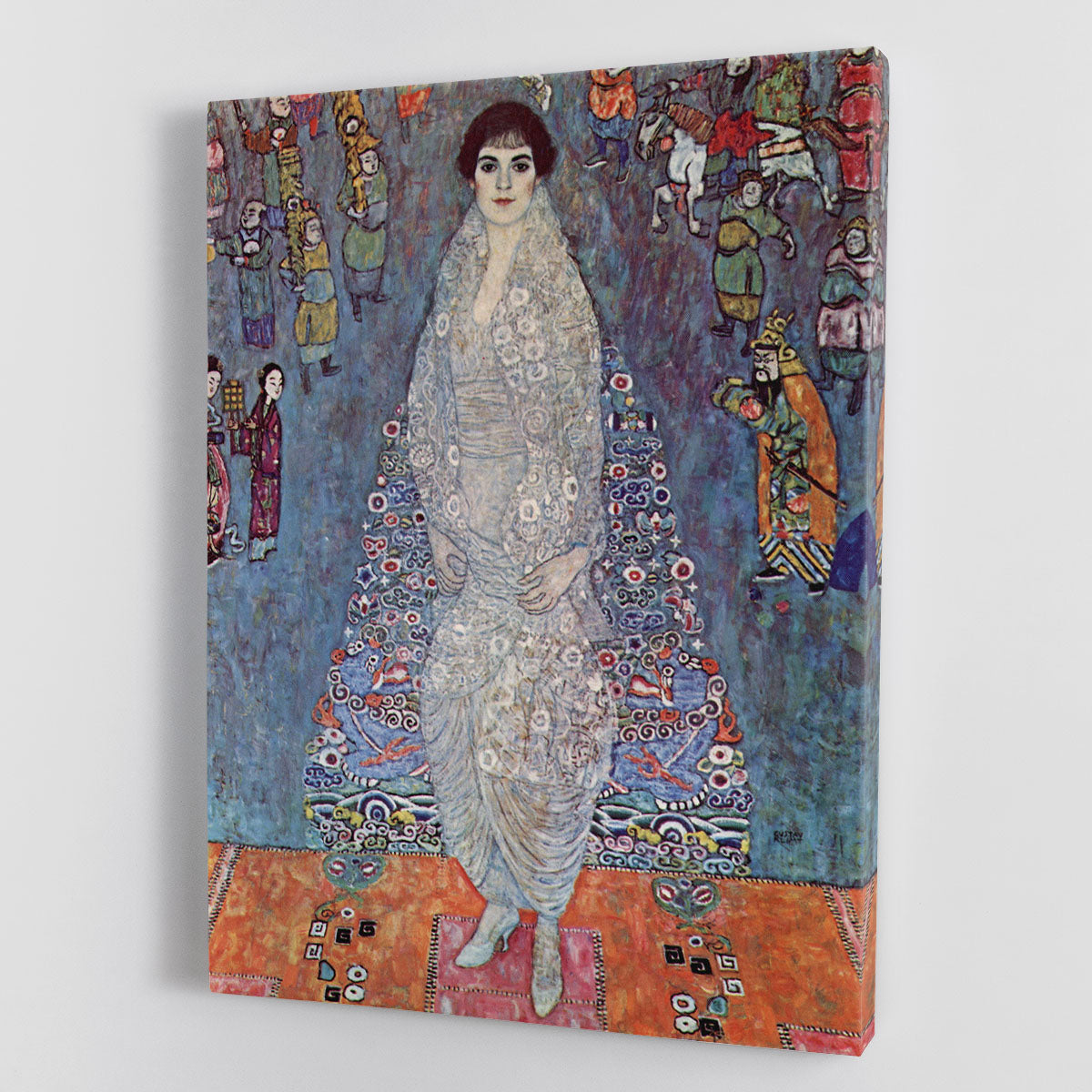 Canvas print of Portrait of Baroness Elisabeth Bachofen by Klimt, showcasing intricate details and vibrant colors.