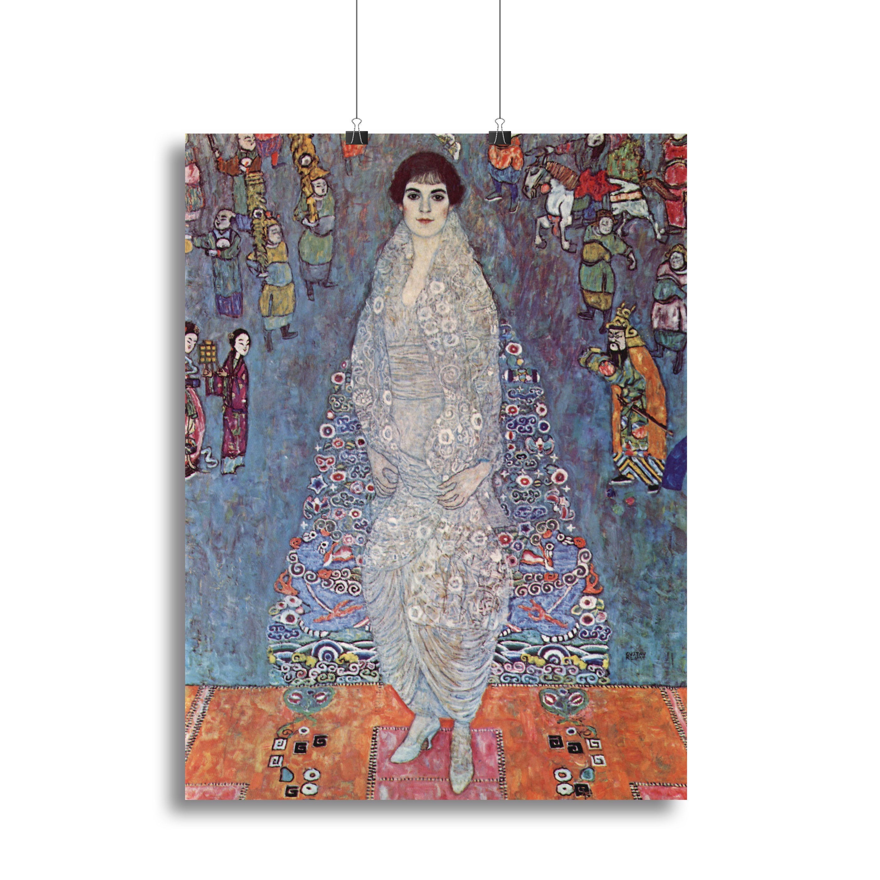 Canvas print of Portrait of Baroness Elisabeth Bachofen by Klimt, showcasing intricate details and vibrant colors.
