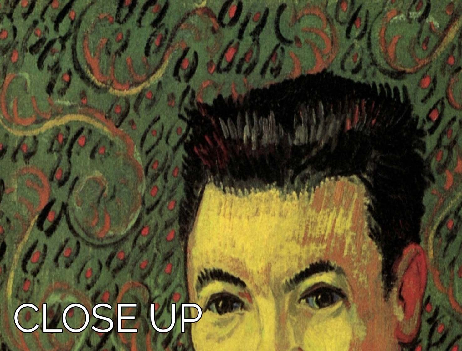 Three-panel canvas print of Van Gogh's Portrait of Doctor Felix Rey, showcasing vibrant colors and intricate details.