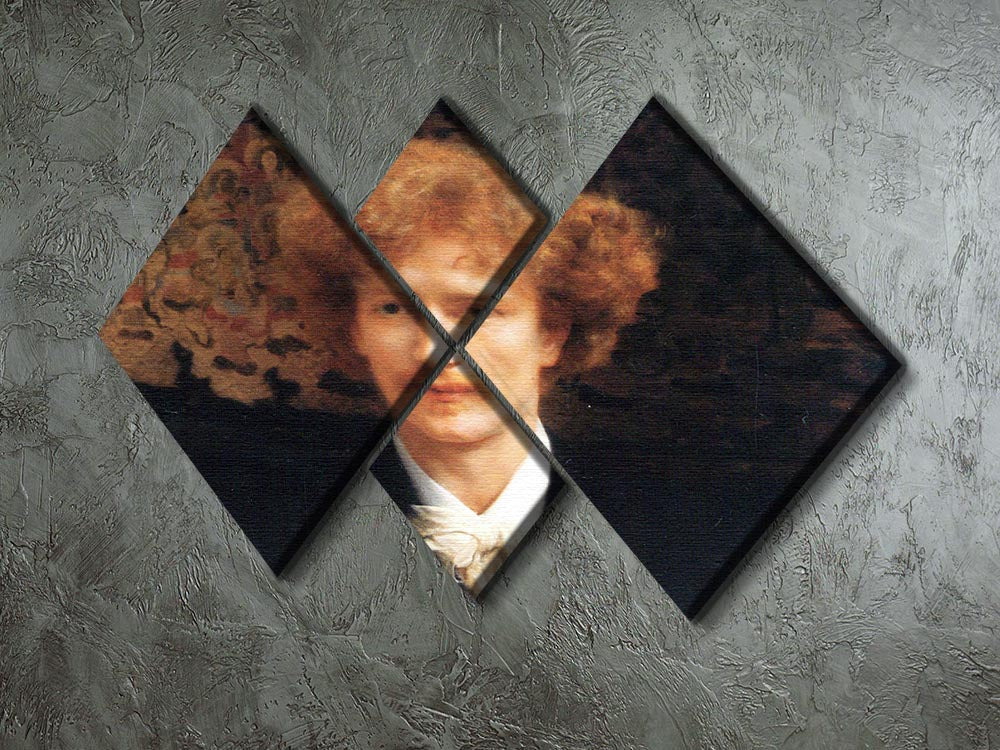 4-square multi-panel artwork featuring a portrait of Ignaz Jan Paderewski by Alma Tadema, showcasing vibrant colors and intricate details.