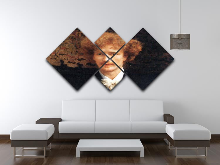 4-square multi-panel artwork featuring a portrait of Ignaz Jan Paderewski by Alma Tadema, showcasing vibrant colors and intricate details.
