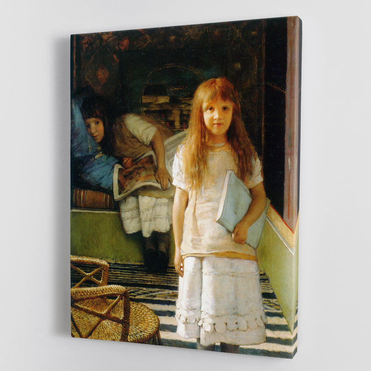 Portrait of Laurense and Anna Alma Tadema, a detailed canvas print showcasing the artistic talent of Alma Tadema with vibrant colors and intricate details.