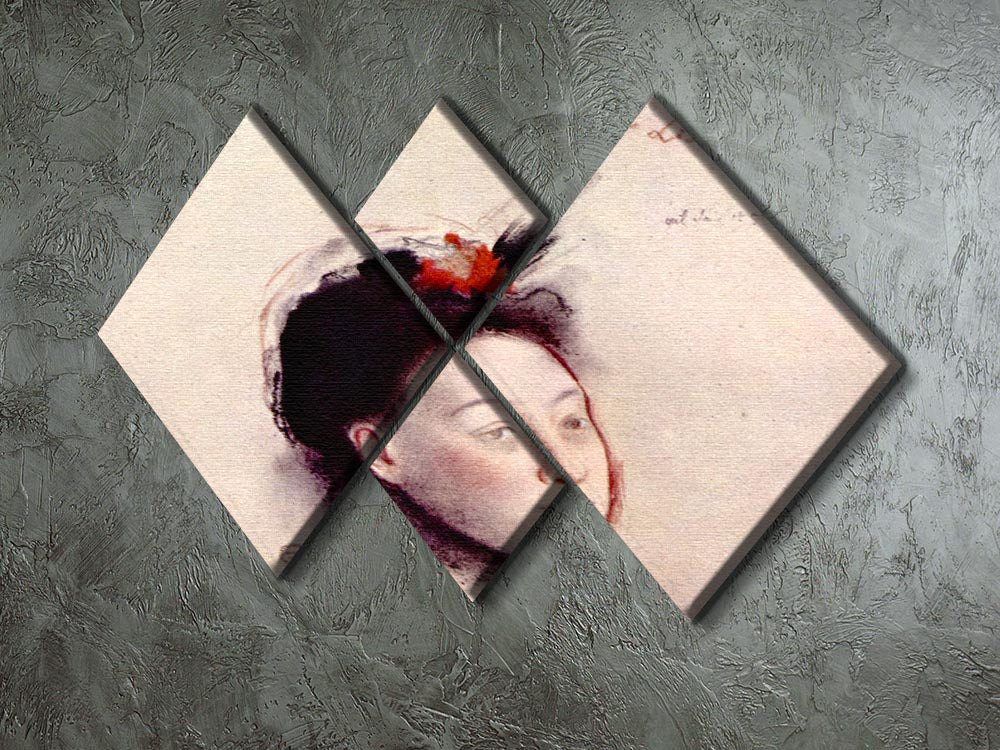 Portrait of Madame Lisle by Degas, a 4-square multi-panel canvas artwork showcasing elegant design and vibrant colors.