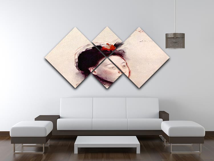 Portrait of Madame Lisle by Degas, a 4-square multi-panel canvas artwork showcasing elegant design and vibrant colors.