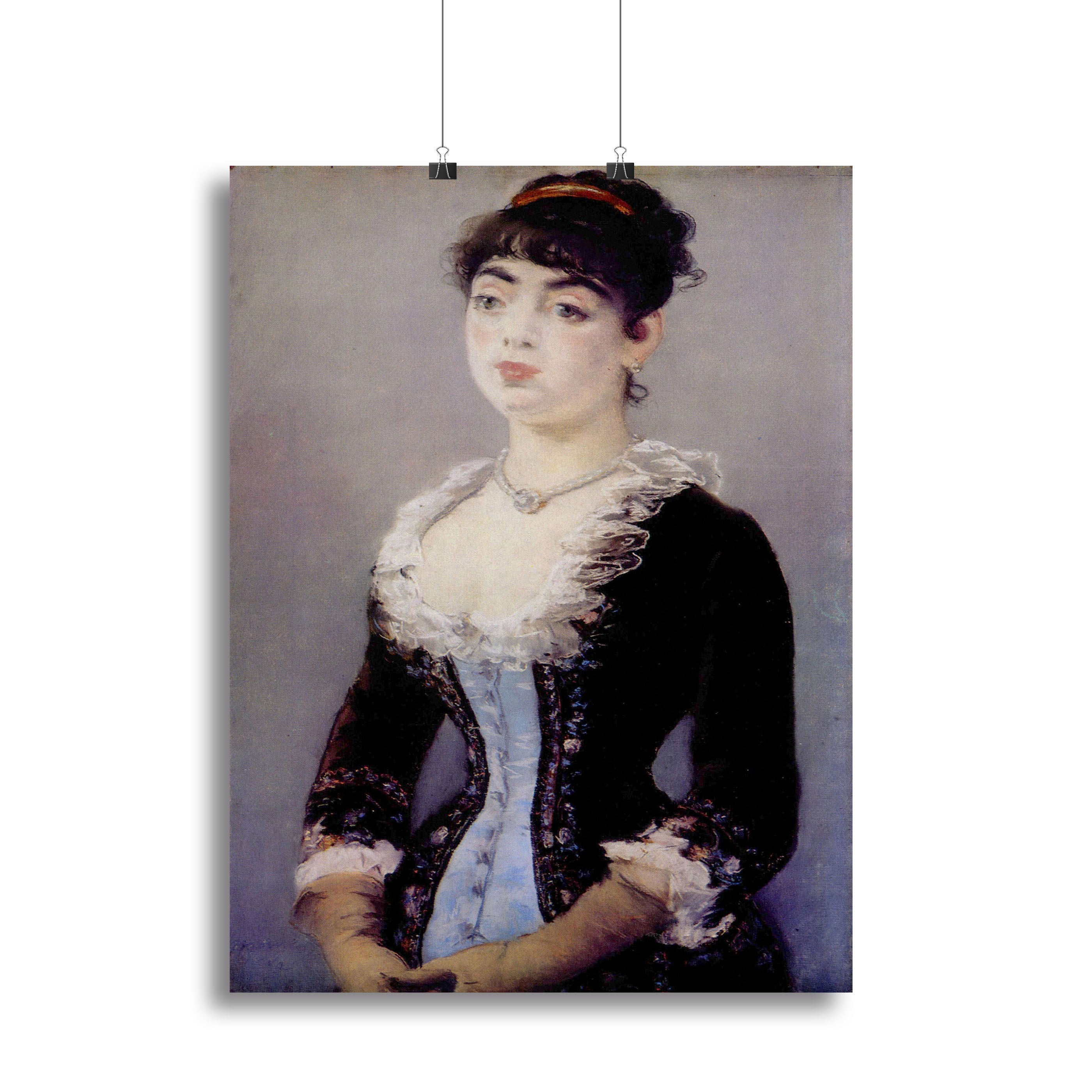 Canvas print of Manet's Portrait of Madame Michel, showcasing elegant colors and details.