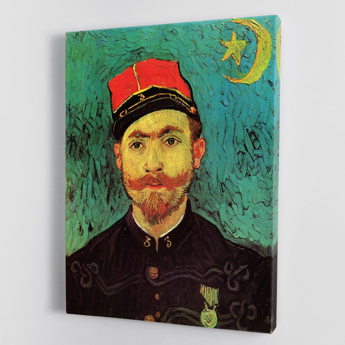 Portrait of Milliet by Van Gogh, a vibrant canvas art piece showcasing expressive brush strokes and rich colors.