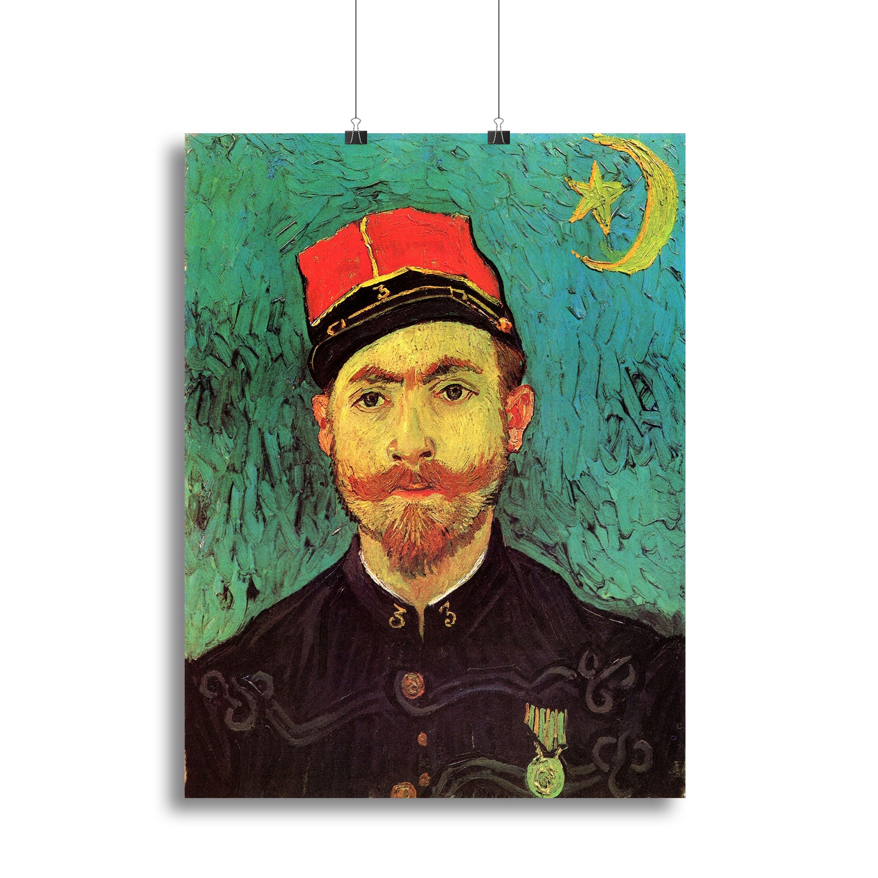 Portrait of Milliet by Van Gogh, a vibrant canvas art piece showcasing expressive brush strokes and rich colors.