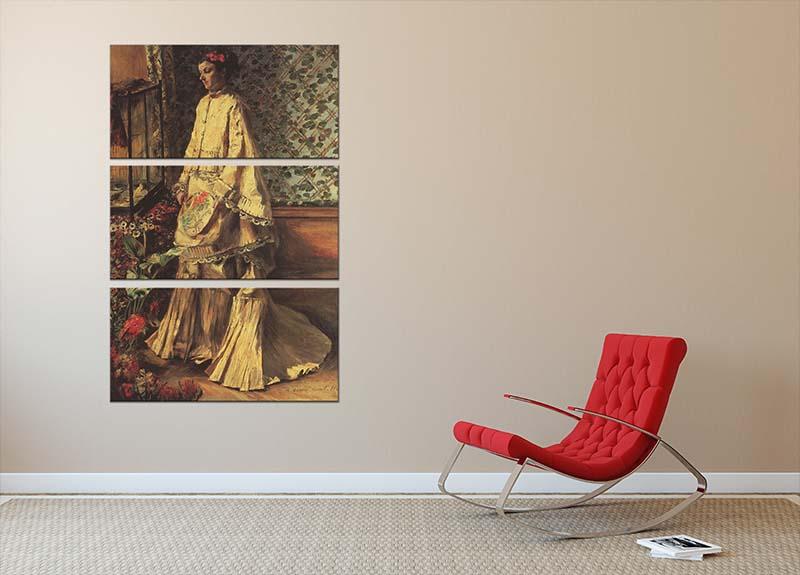 Three-panel canvas print featuring Portrait of Rapha by Renoir, showcasing vibrant colors and intricate details.