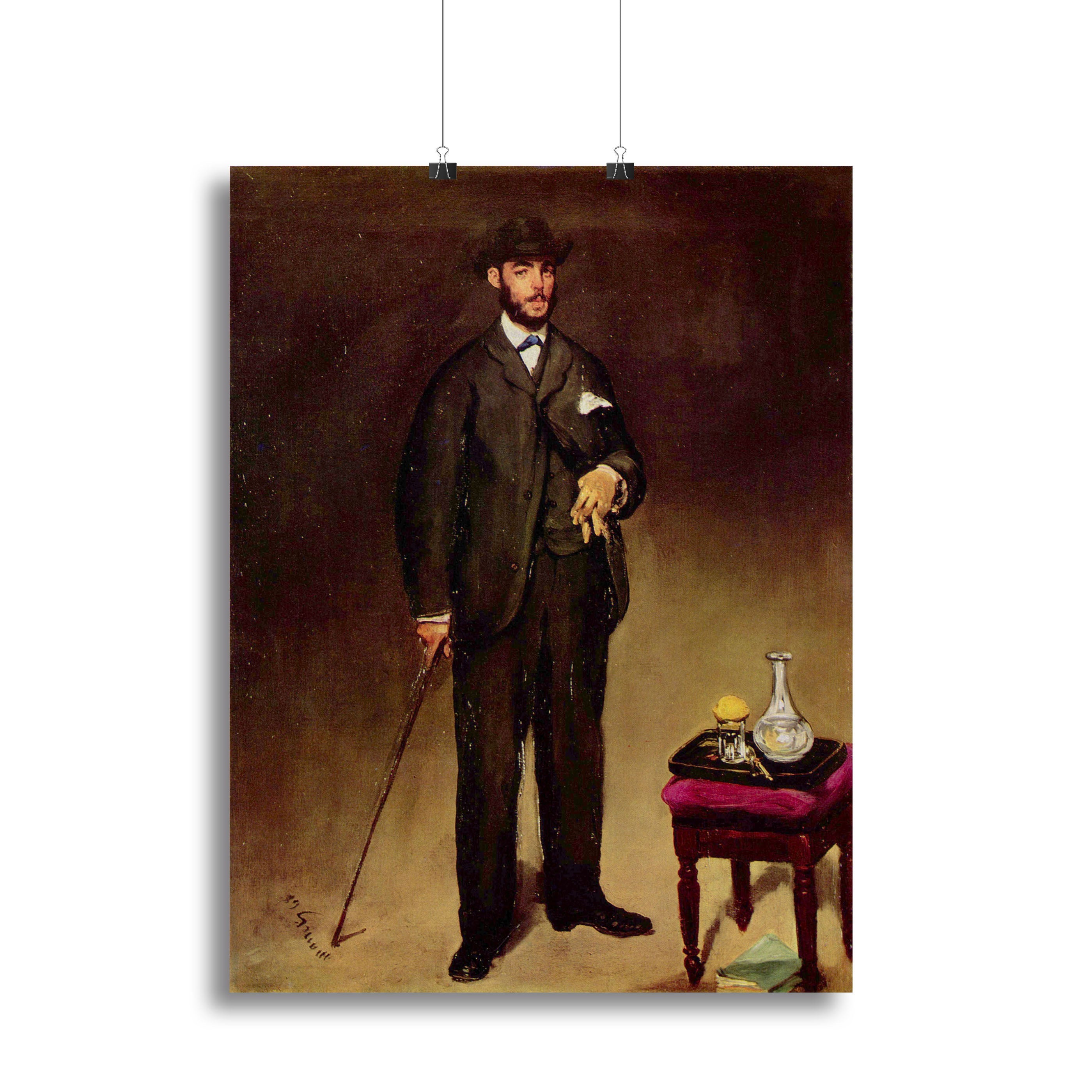 Canvas print of Portrait of ThCodore Duret by Manet, showcasing intricate details and vibrant colors.
