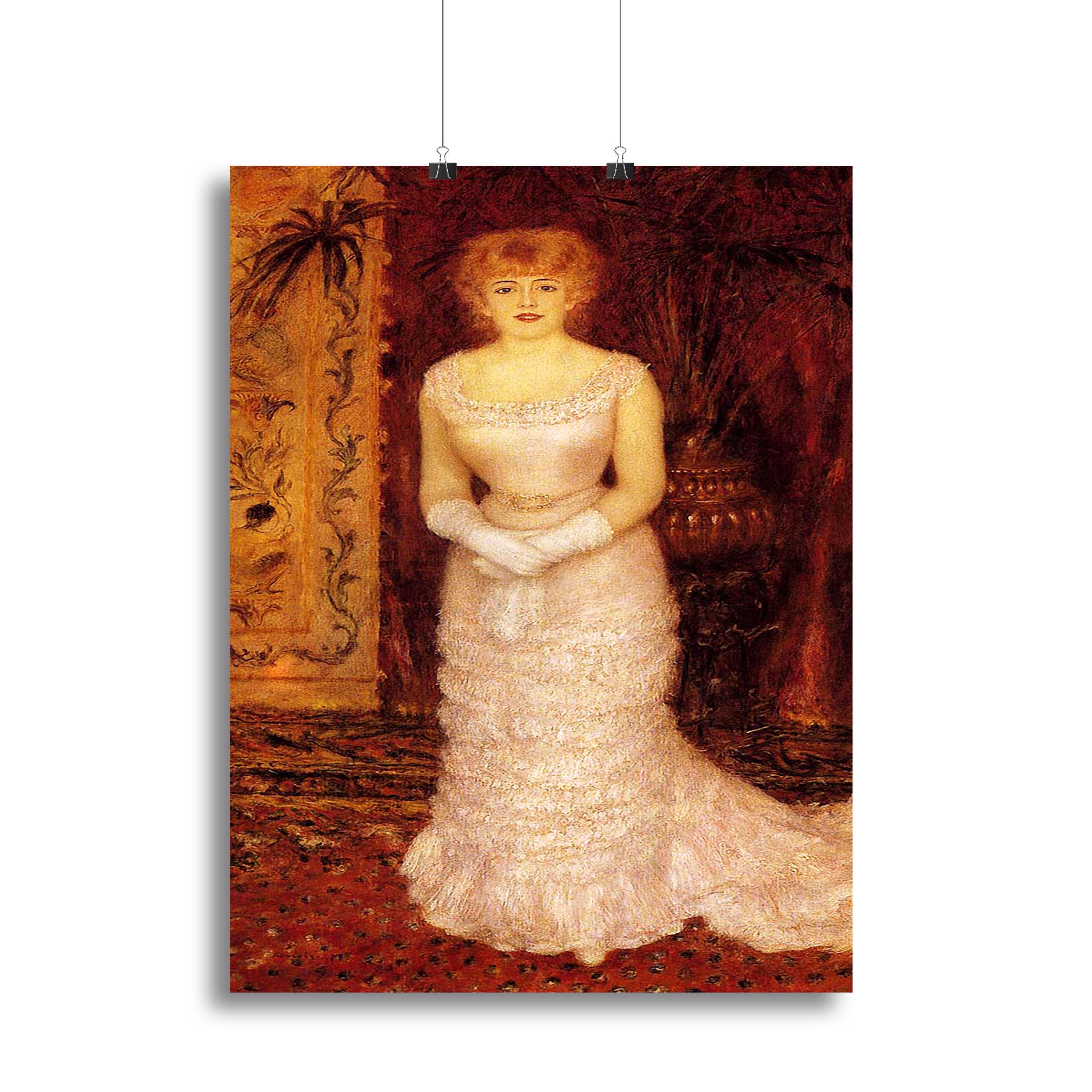 Canvas print of Portrait Of The Actress Jeanne Samary by Renoir, showcasing vibrant colors and intricate details of the artwork.