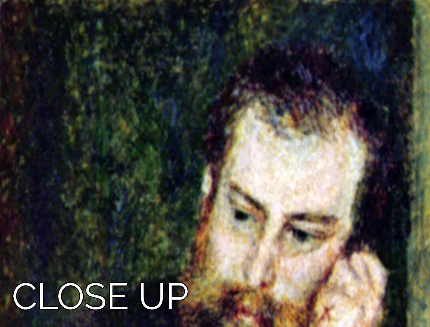 Three-panel canvas art featuring Alfred Sisley's portrait by Renoir, showcasing vibrant colors and intricate details.