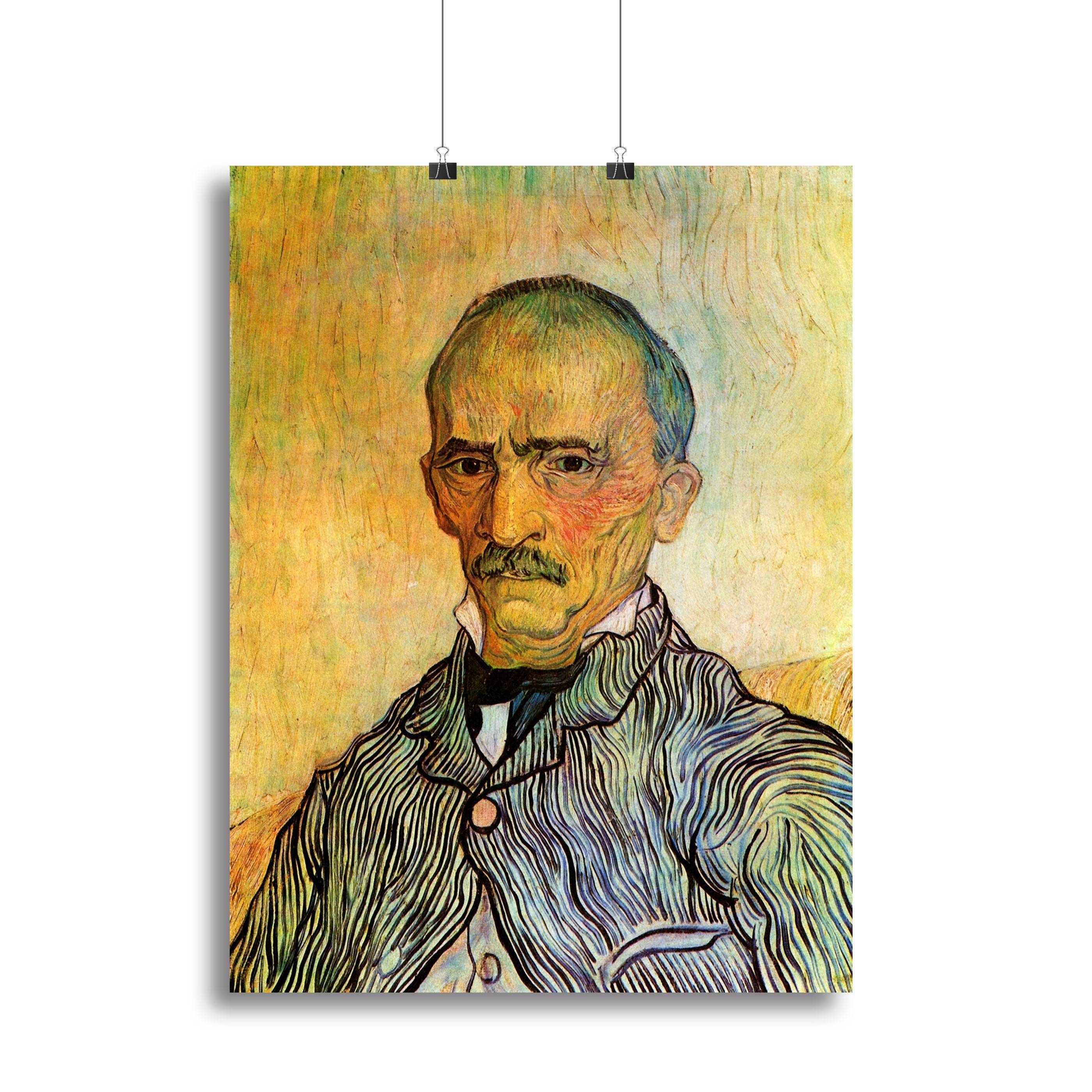 Canvas print of Van Gogh's Portrait of Trabuc, showcasing vibrant colors and expressive brushwork.