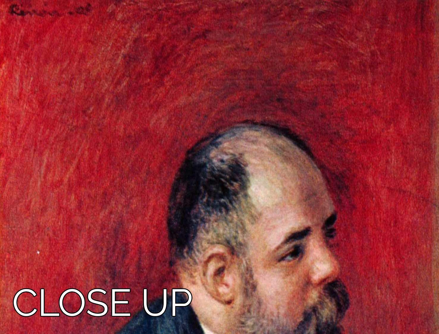 Three-panel canvas print of Renoir's Portrait of Vollard, showcasing vibrant colors and intricate details.