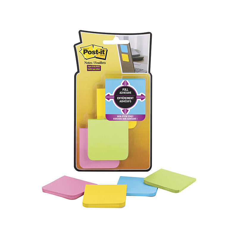 Post-It F220-8SSAU SS RDJ Pack of 8 with vibrant colors and full adhesive backing, ideal for note-taking.