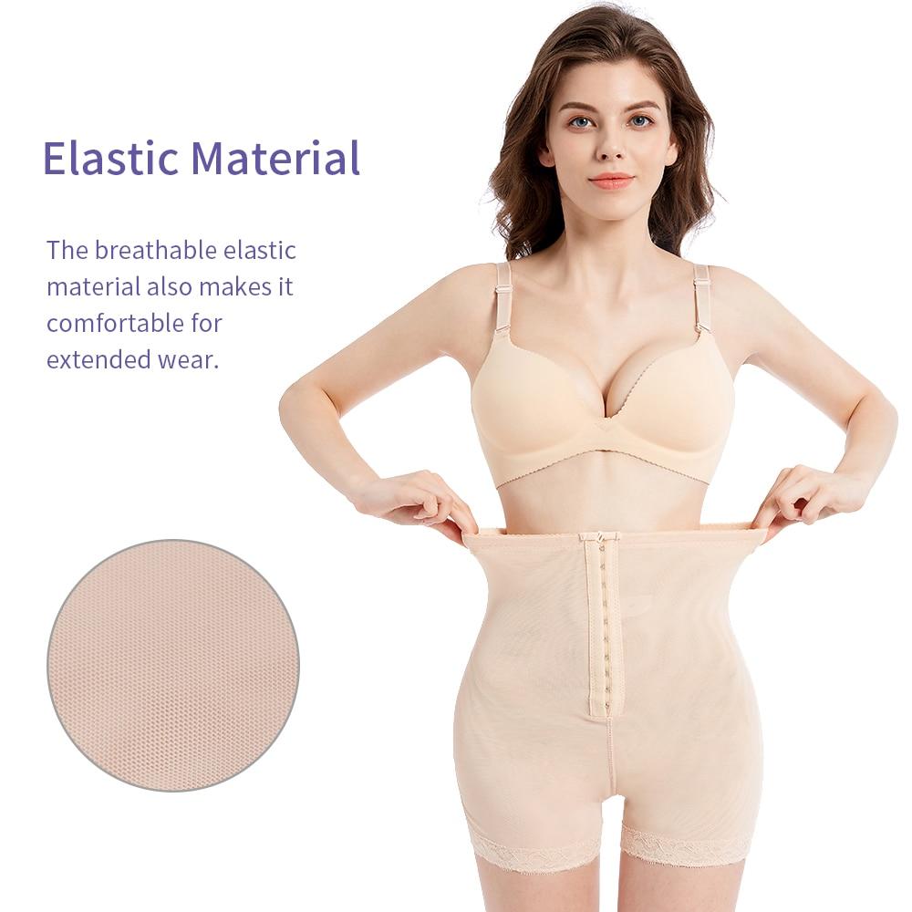 Postpartum girdles for women, high waist slimming panties in black and beige, designed for tummy control and body shaping.