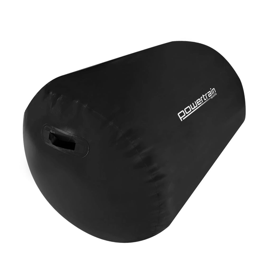 Powertrain Sports Inflatable Gymnastics Air Barrel Exercise Roller 120, designed for gymnastic training, showcasing its durable PVC material and inflatable design.