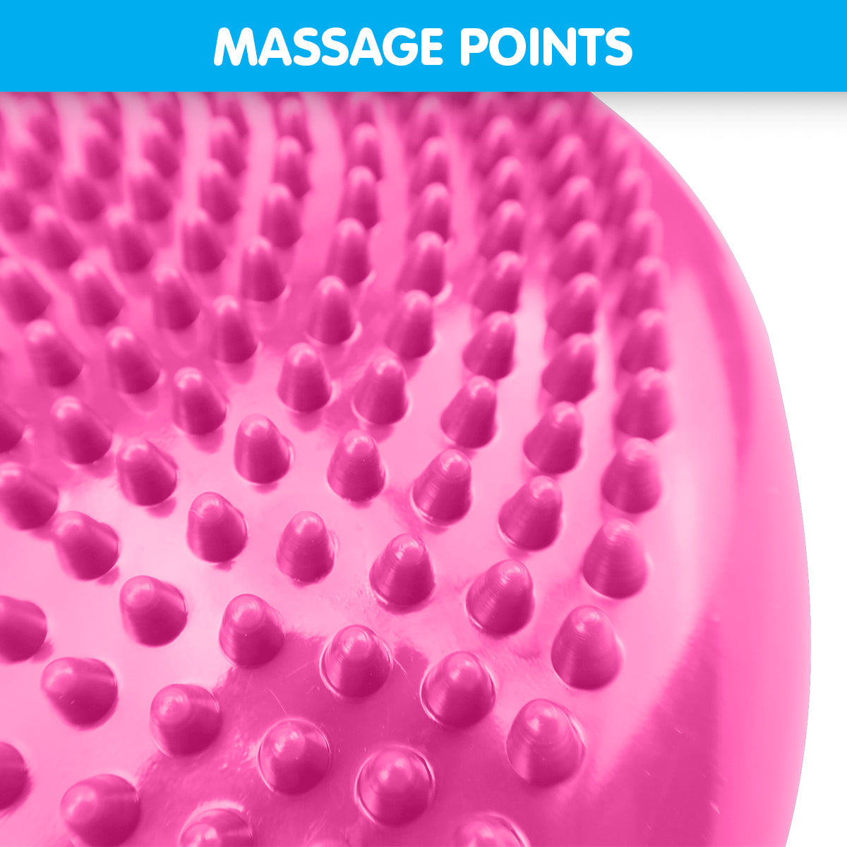 Powertrain Yoga Stability Disc in pink color, featuring a textured surface for grip and an inflatable design for balance training.