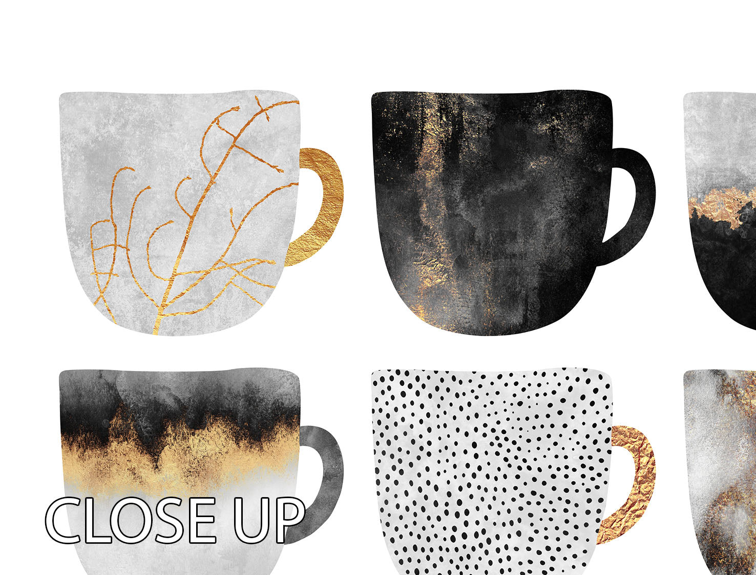 A beautiful 3-panel canvas print featuring pretty coffee cups, perfect for home decor.