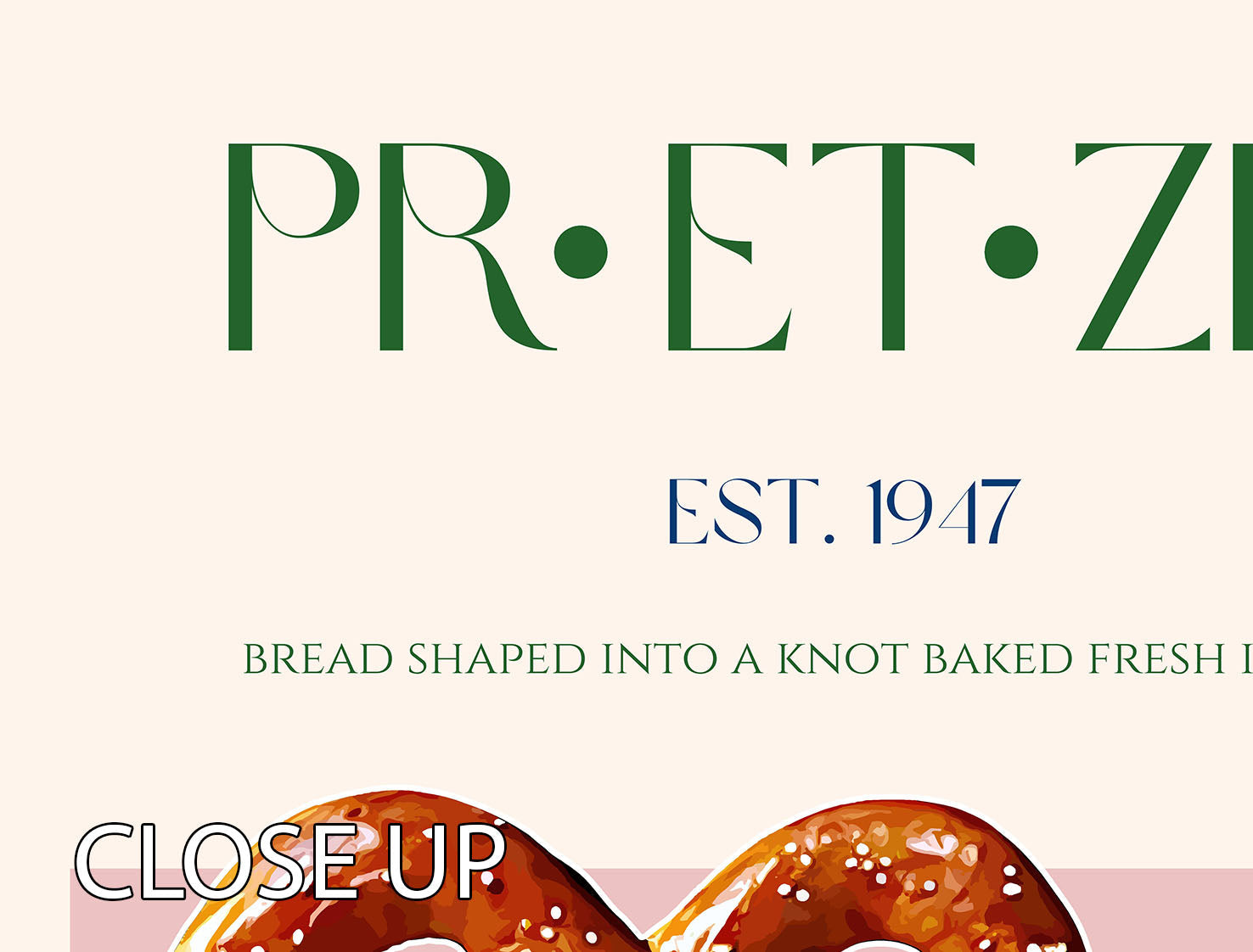 A beautiful 3-panel canvas print featuring a whimsical pretzel design, perfect for home decor.