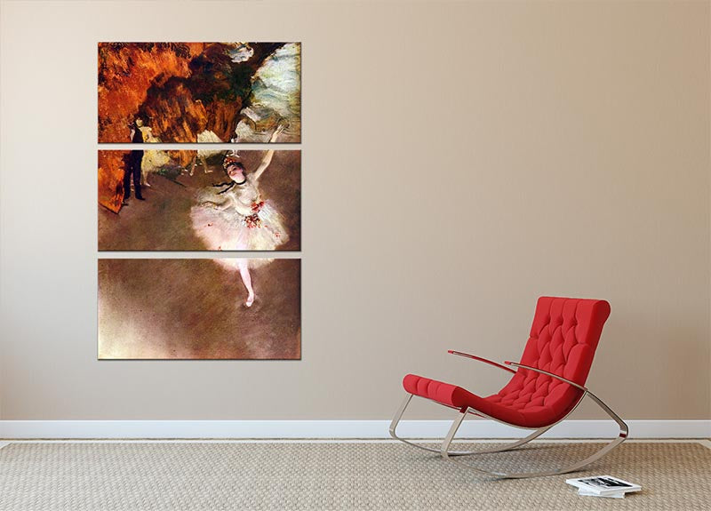 A stunning 3-panel canvas print featuring Degas's Prima Ballerina artwork, showcasing elegance and artistic flair.