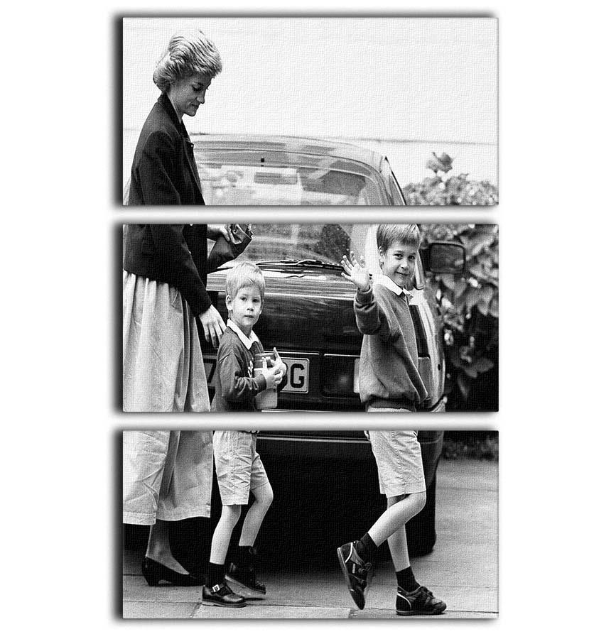 A stunning 3-panel canvas print featuring Prince Harry returning to school, showcasing vibrant colors and intricate details.