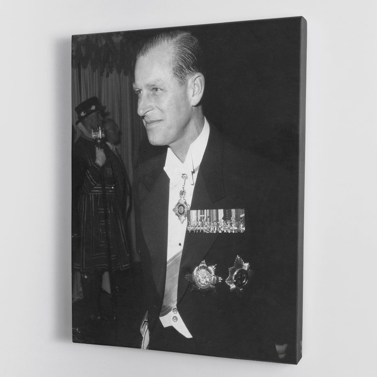 Canvas print of Prince Philip attending the opera at Covent Garden, showcasing elegance and sophistication.