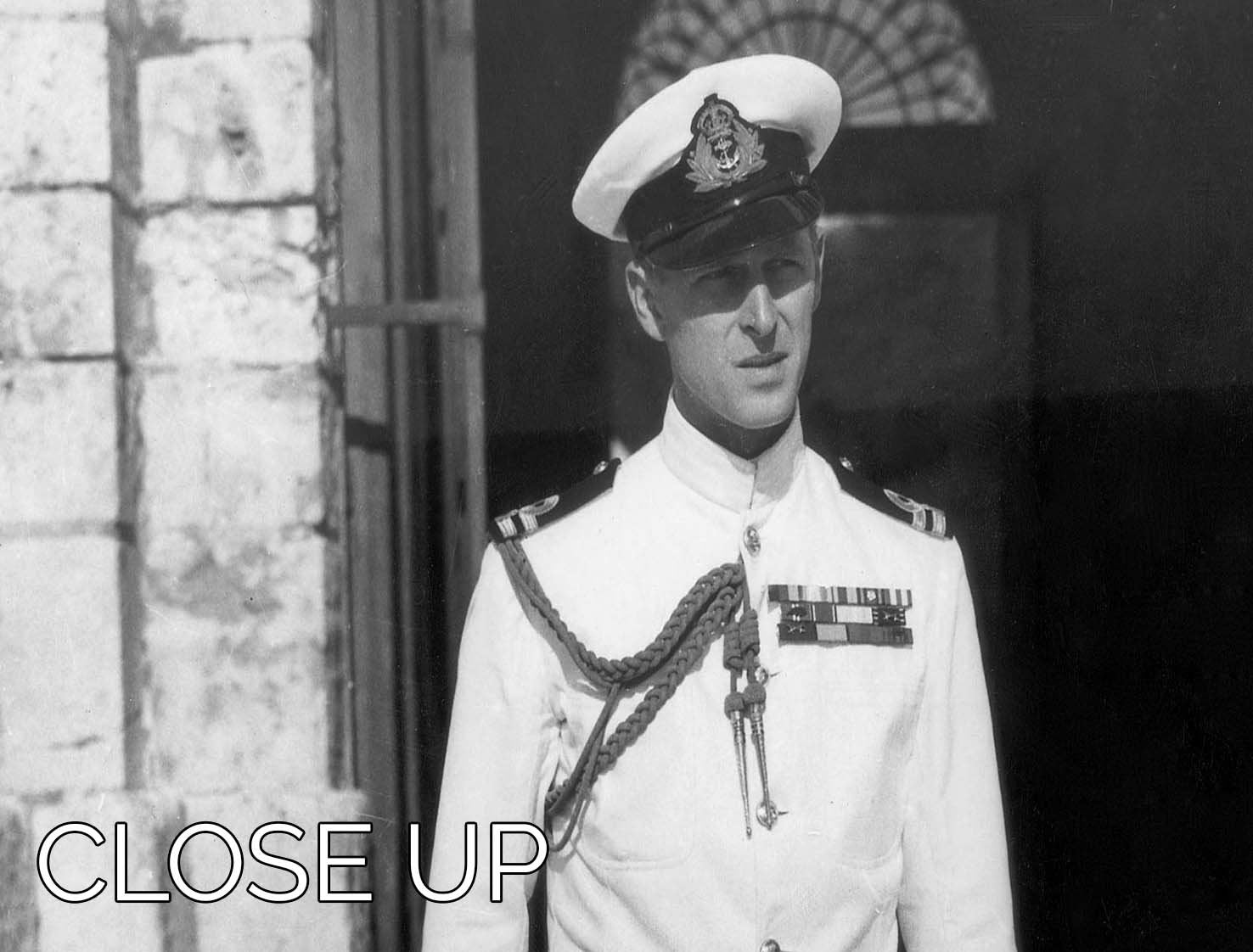 A stunning 3-panel canvas print featuring Prince Philip in naval uniform against a backdrop of Malta, showcasing elegance and historical significance.