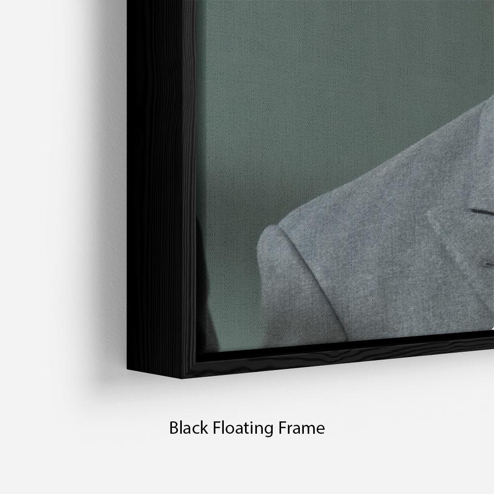 Prince William opening the Darwin Centre Museum Floating Frame Canvas, featuring vibrant abstract art in an elegant wooden frame.