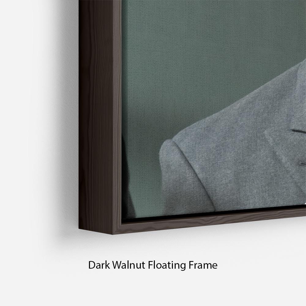 Prince William opening the Darwin Centre Museum Floating Frame Canvas, featuring vibrant abstract art in an elegant wooden frame.