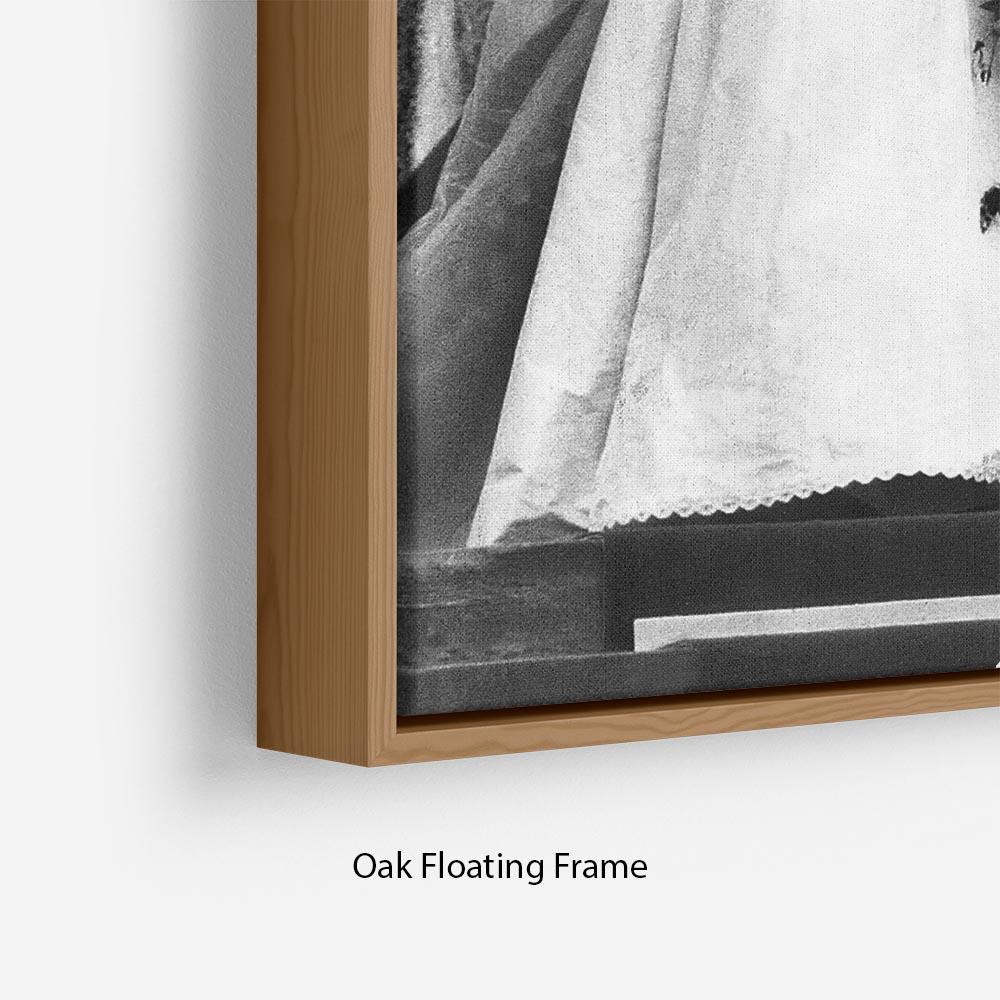 Artistic representation of Princess Diana and Prince Charles at their wedding, elegantly framed in a floating frame.