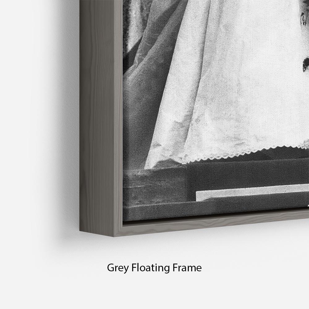 Artistic representation of Princess Diana and Prince Charles at their wedding, elegantly framed in a floating frame.