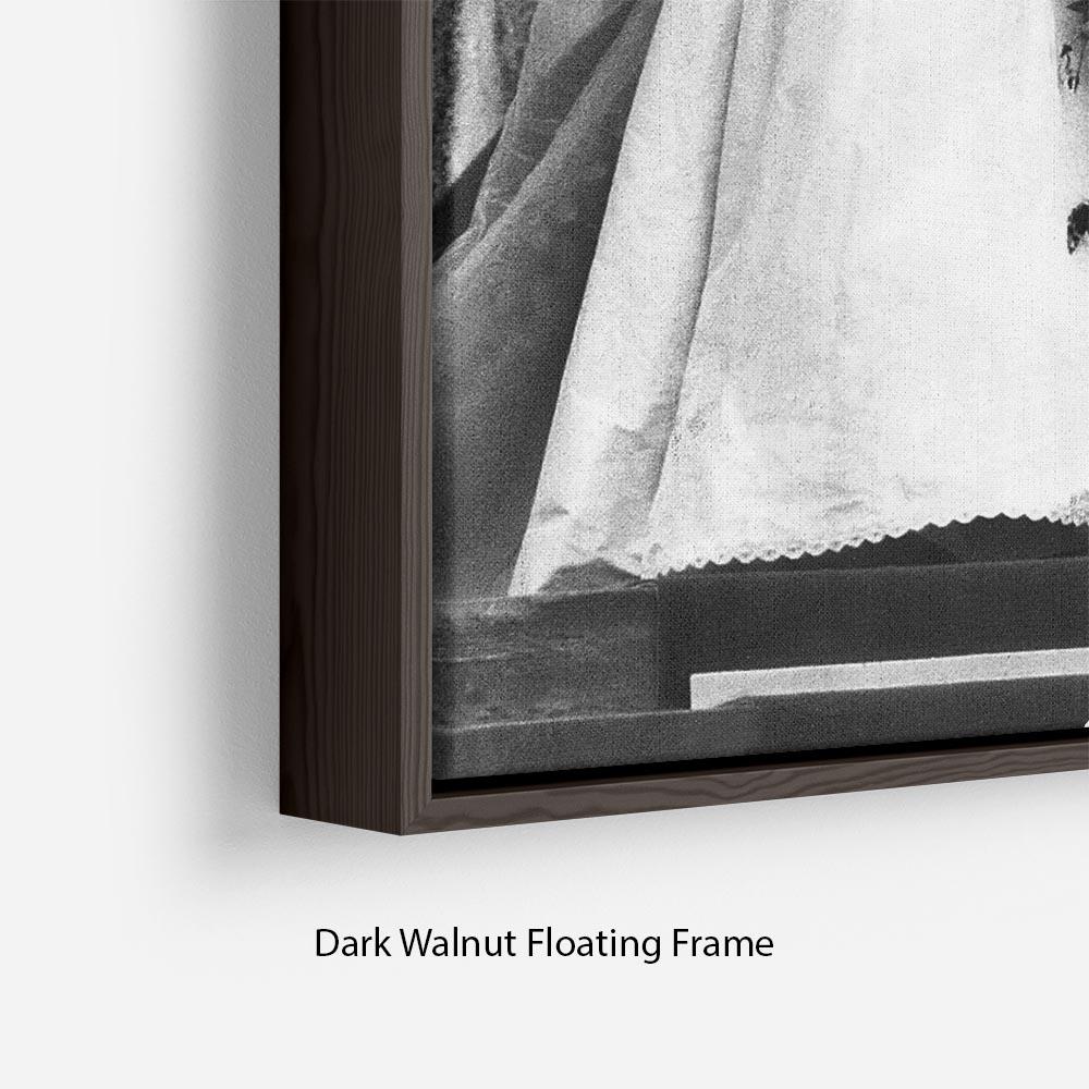 Artistic representation of Princess Diana and Prince Charles at their wedding, elegantly framed in a floating frame.