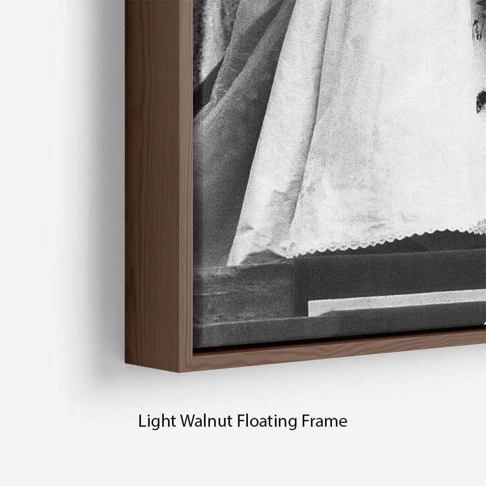 Artistic representation of Princess Diana and Prince Charles at their wedding, elegantly framed in a floating frame.