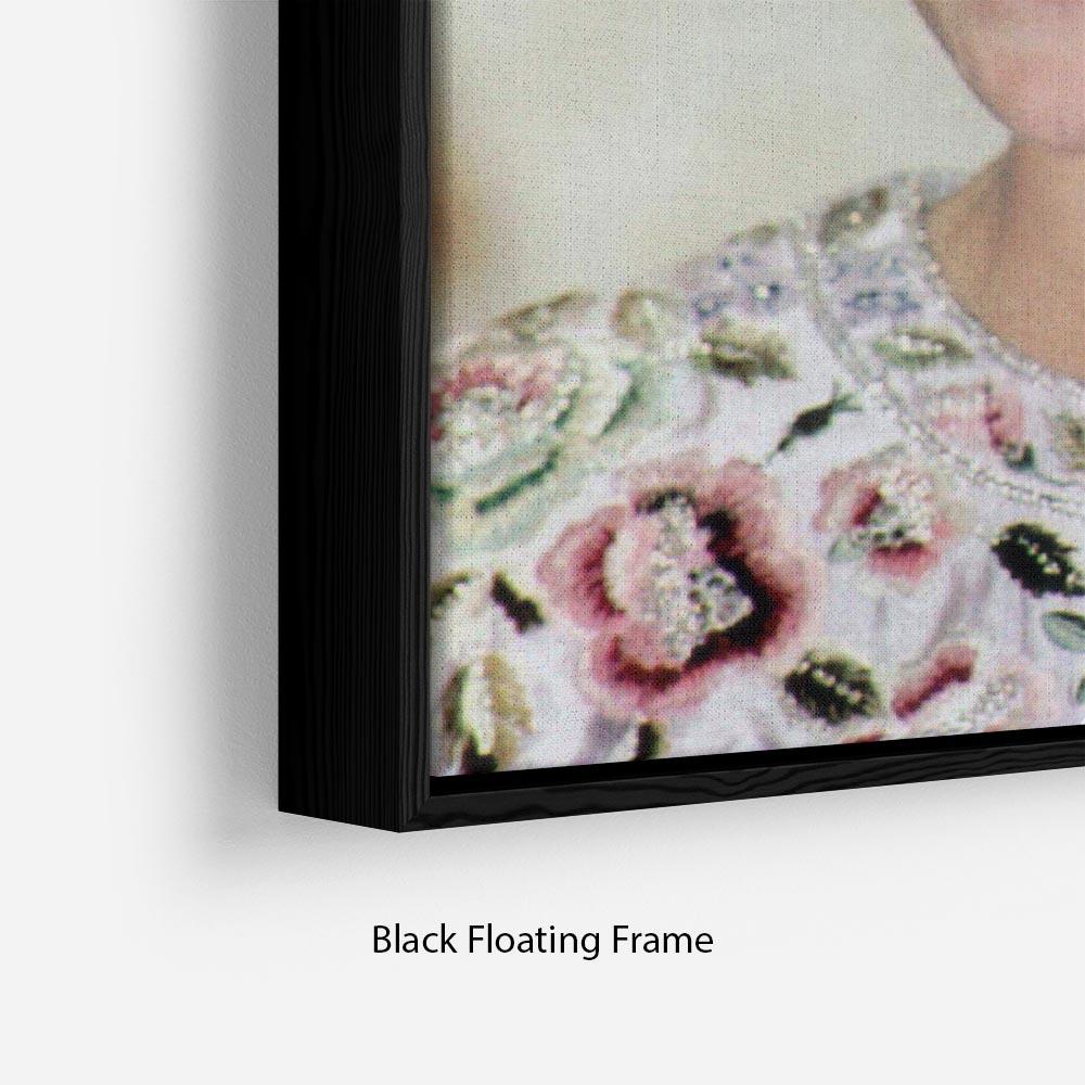 Princess Diana wearing a tiara at a dinner in Seoul, framed in an elegant floating frame.