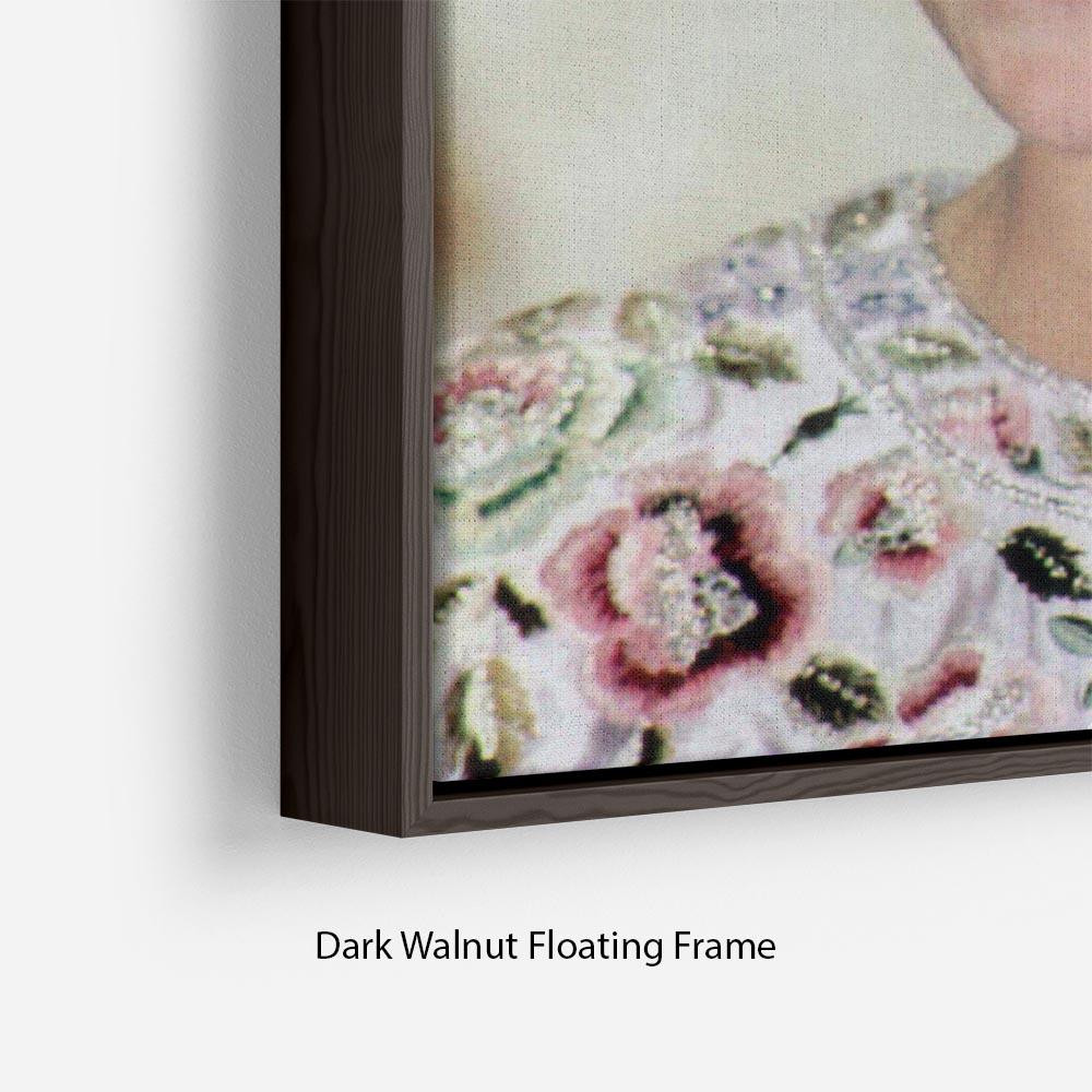 Princess Diana wearing a tiara at a dinner in Seoul, framed in an elegant floating frame.