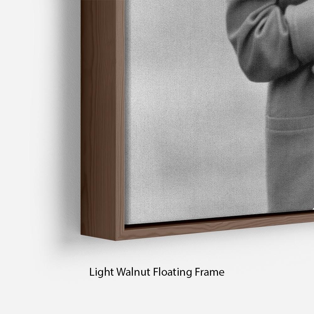 Colorful abstract wall art in elegant floating frame, enhancing home decor.