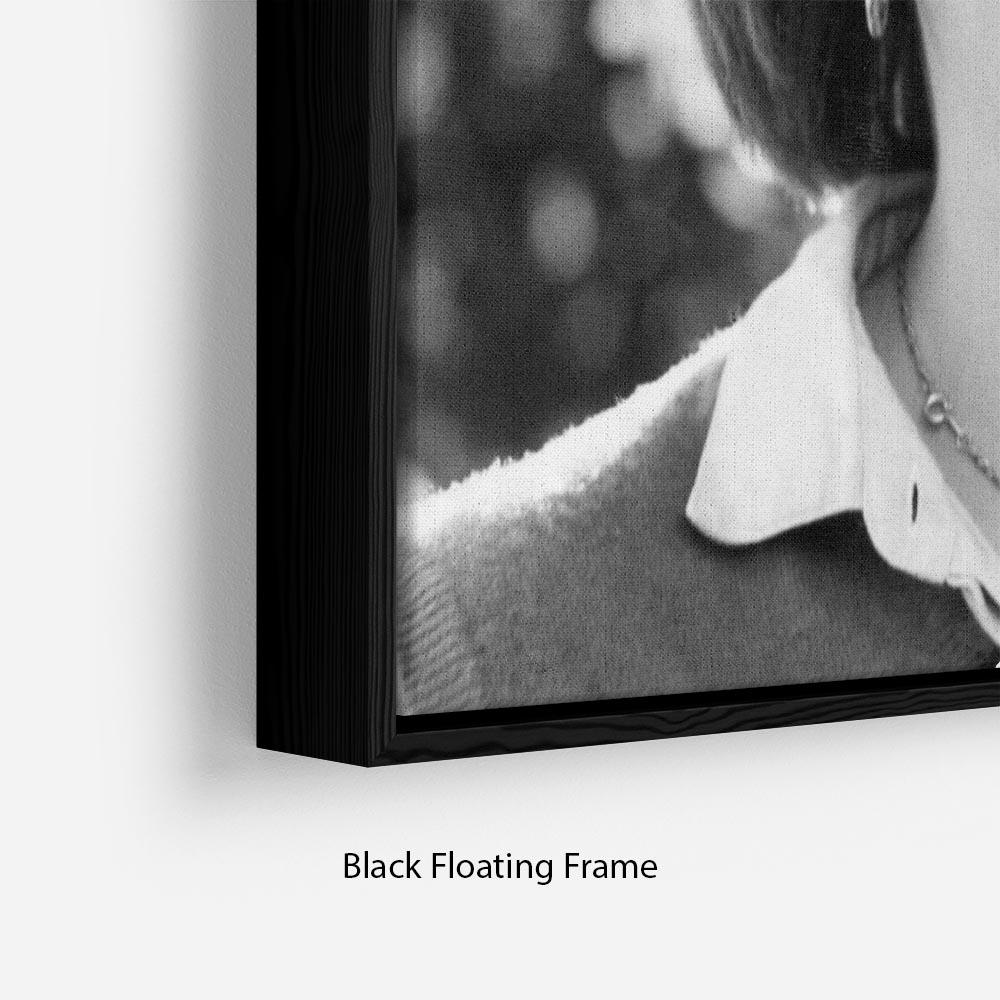 Floating frame featuring Princess Diana meeting the press, showcasing vibrant colors and elegant design.