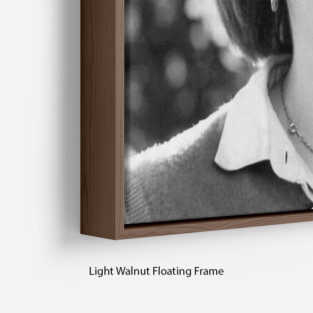 Floating frame featuring Princess Diana meeting the press, showcasing vibrant colors and elegant design.