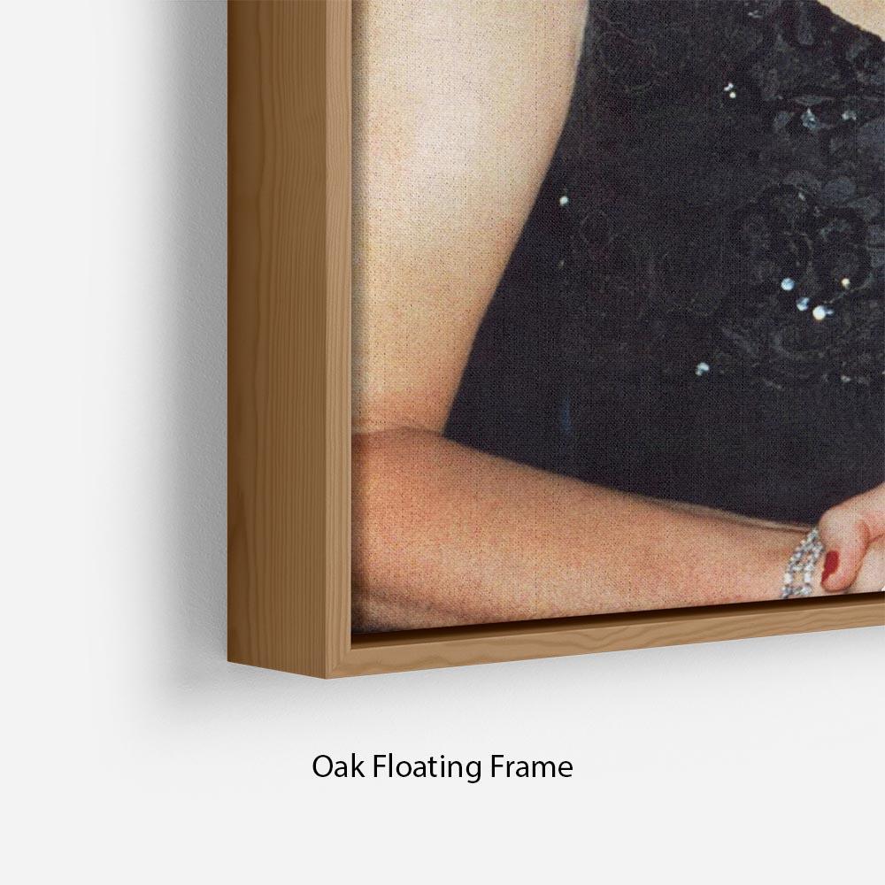 Abstract wall art featuring Princess Diana receiving the Humanitarian of the Year award in an elegant floating frame.