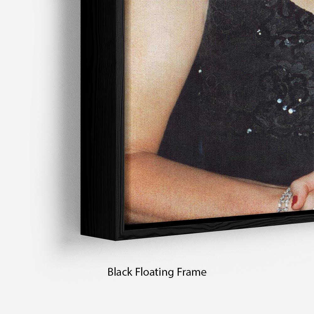 Abstract wall art featuring Princess Diana receiving the Humanitarian of the Year award in an elegant floating frame.