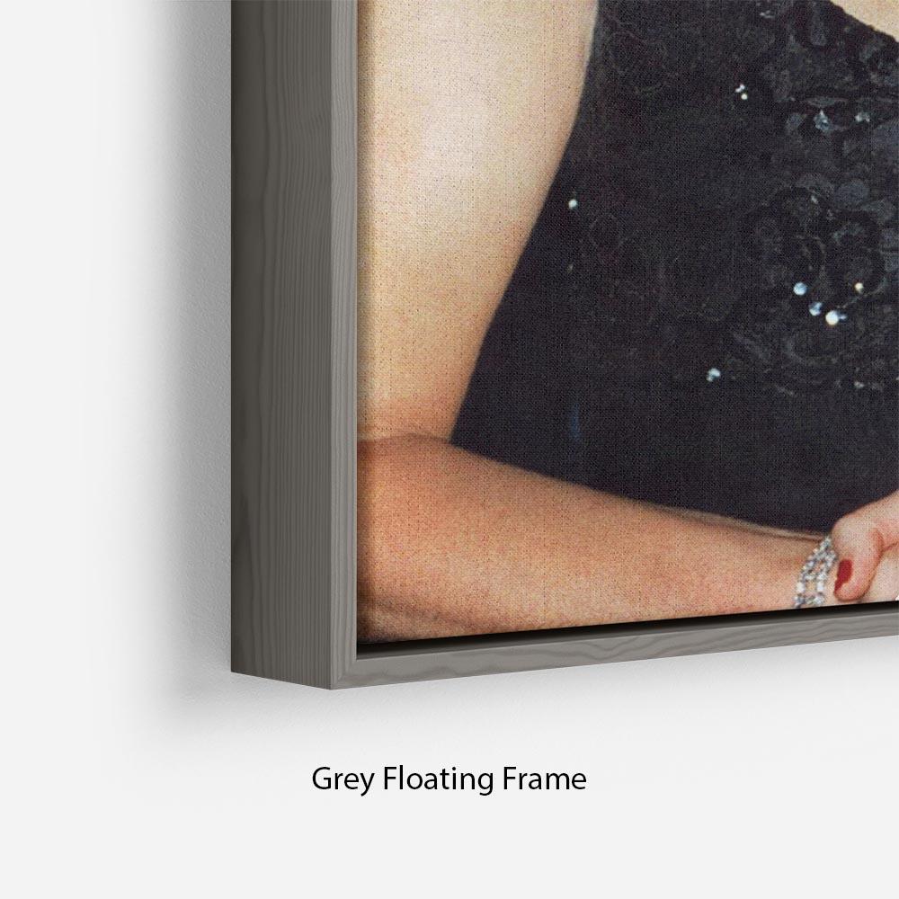 Abstract wall art featuring Princess Diana receiving the Humanitarian of the Year award in an elegant floating frame.