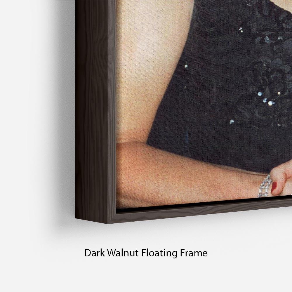 Abstract wall art featuring Princess Diana receiving the Humanitarian of the Year award in an elegant floating frame.