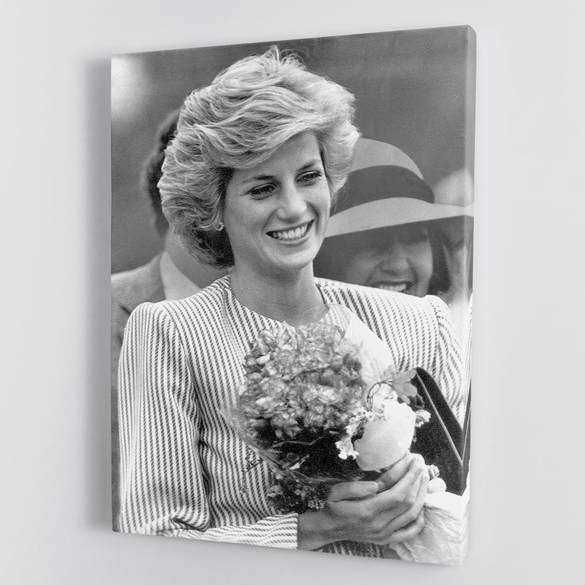 Canvas print of Princess Diana during her walkabout in Puckapunyal, showcasing elegance and historical significance.