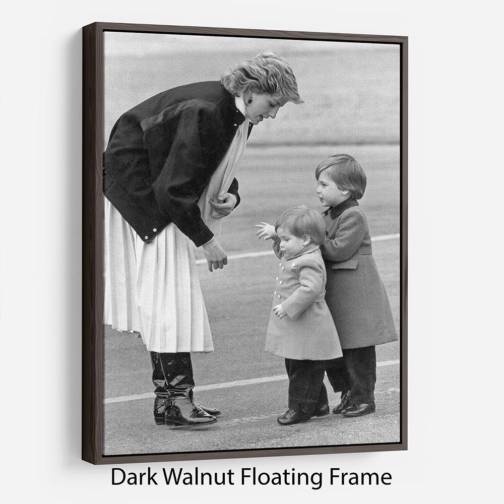 Abstract wall art featuring Princess Diana with Prince Harry and Prince William in a floating frame, showcasing vibrant colors and modern design.